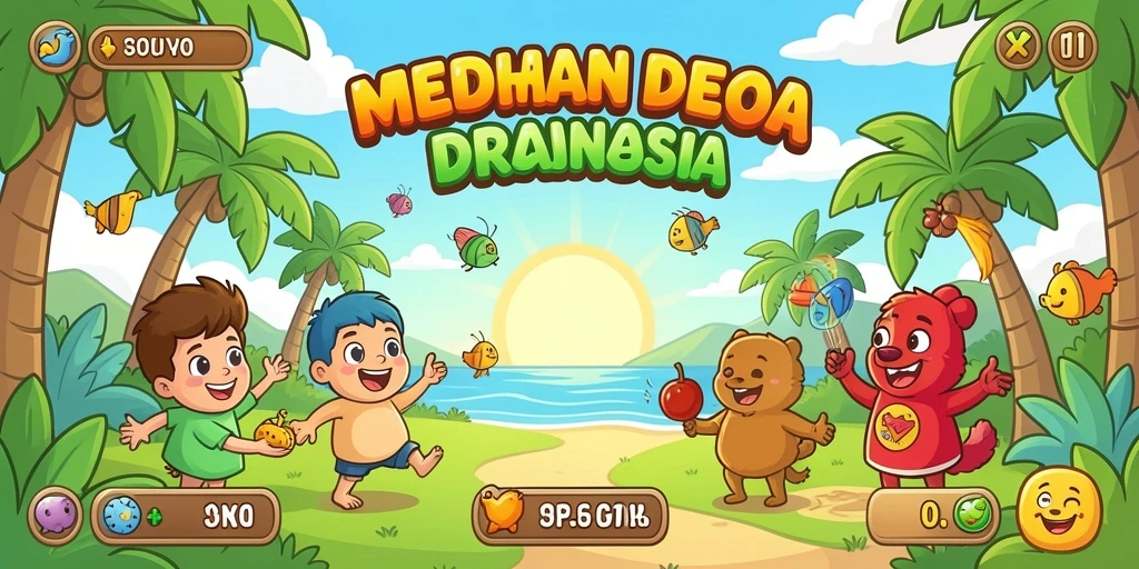 Screenshot menunjukkan pemandangan indah dalam permainan.