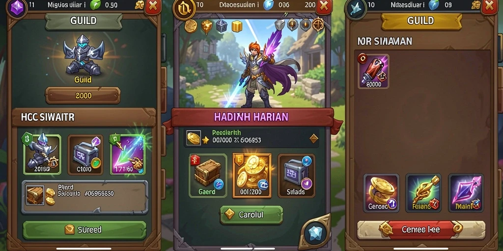 Lingkungan permainan yang penuh warna dan detail.